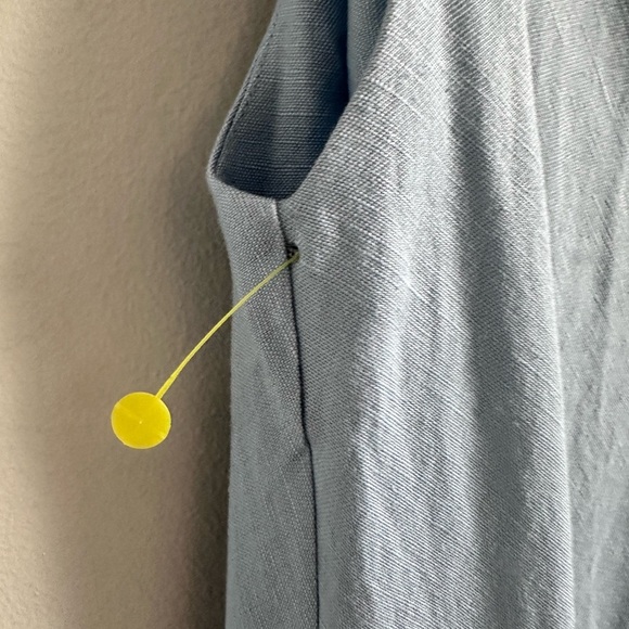 L'AGENCE Sundress Linen Blend Freestyle L Serene Blue Sleeveless V-Neck 5479 - Picture 3 of 14